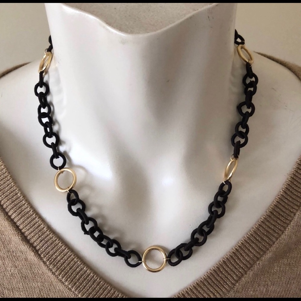 Circle LINK NECKLACE round RICH classy Circular links Statement necklace gold